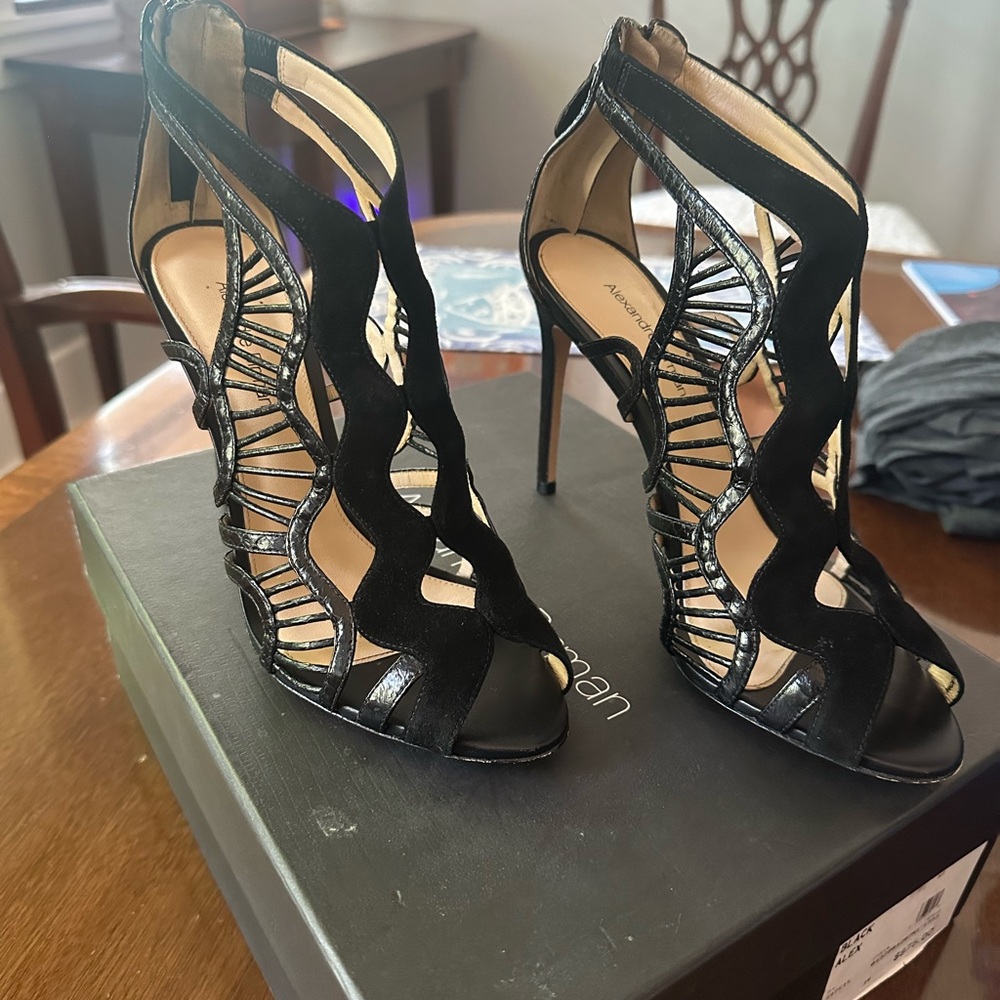 Alexandre Birman Black Strappy Heels